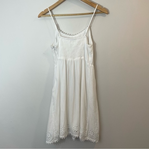Old Navy Sundress Womens S White Floral Eyelet Lace A-line 100% Cotton Lined - Picture 5 of 11